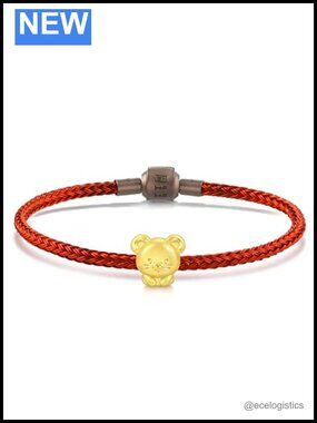 999 24K Solid Gold Mini Charm Chinese Zodiac Rat Bracelet